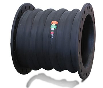 Rubber Expansion Joints - Model 234-L Low-Profile Quadruple-Arch  w/Reinforcing Ring for Lateral Movements Up to 8″