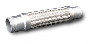 Braided Pipe Connectors Model TTS-6201 321 Stainless Steel Hose w/ 304 Stainless Steel Braid & Male Carbon Steel Ends (NPT).